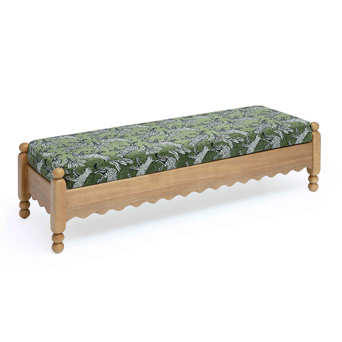 TOV Furniture Thelma Olive Leopard Performance Jacquard Bench