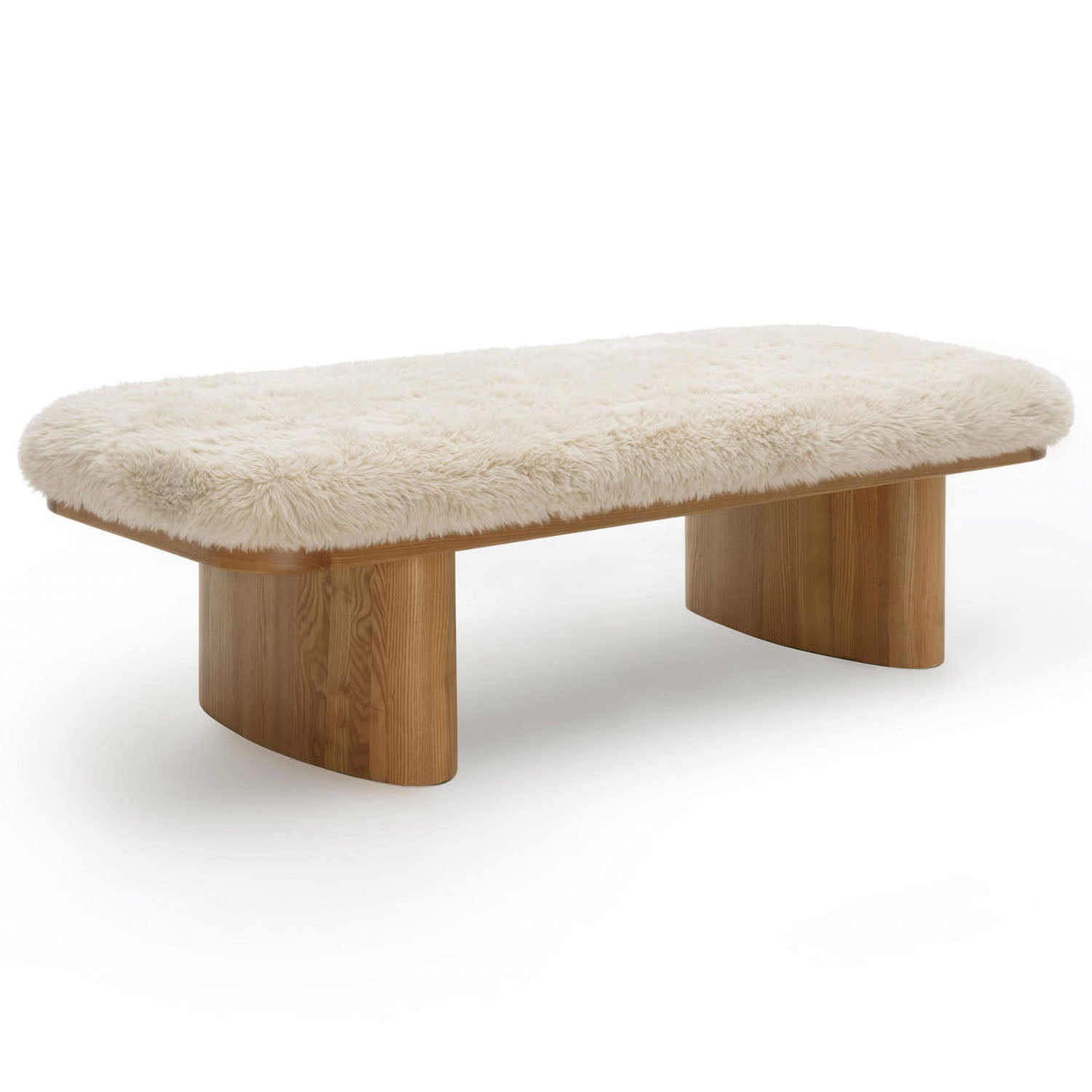 TOV Furniture Ollie Straight Vegan Shearling Bench