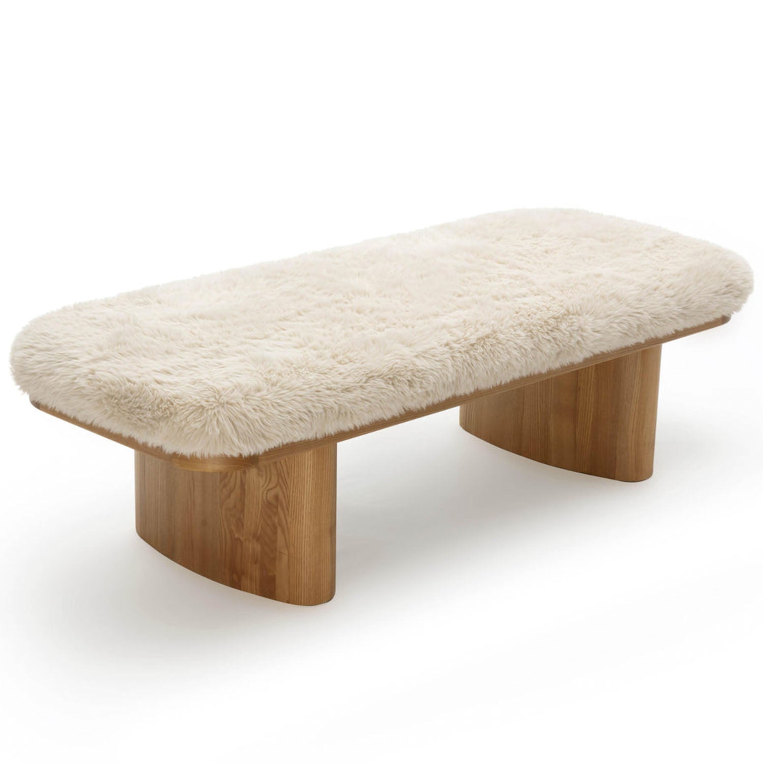 TOV Furniture Ollie Straight Vegan Shearling Bench