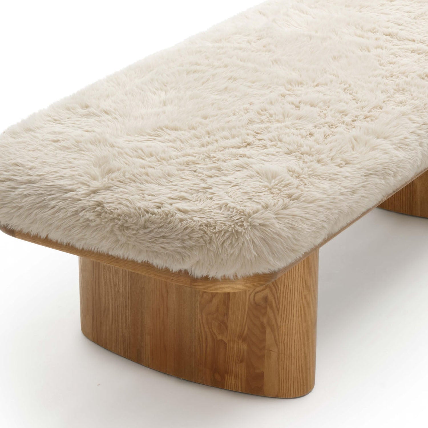 TOV Furniture Ollie Straight Vegan Shearling Bench