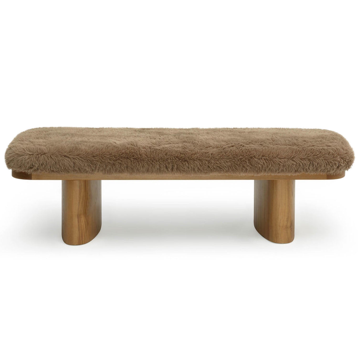 TOV Furniture Ollie Straight Vegan Shearling Bench