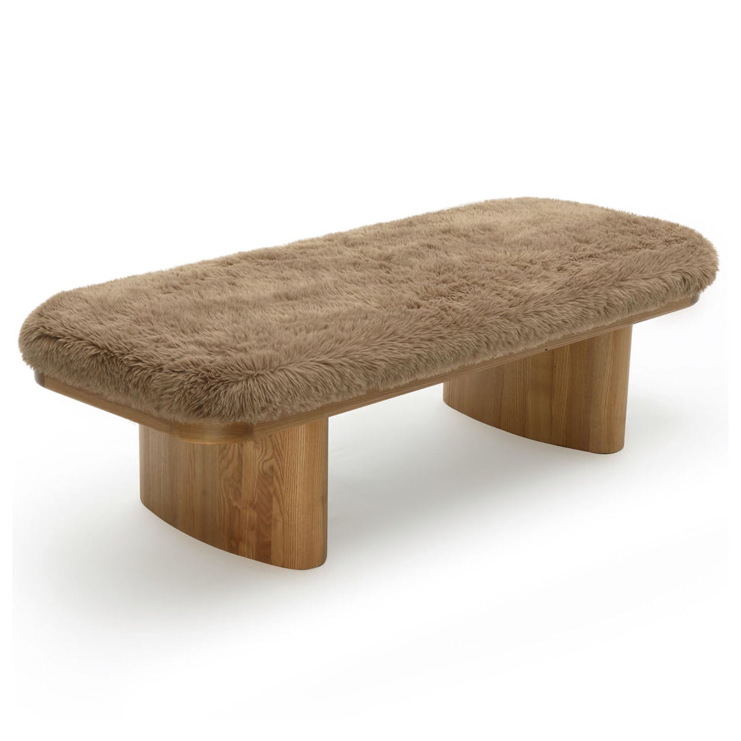 TOV Furniture Ollie Straight Vegan Shearling Bench