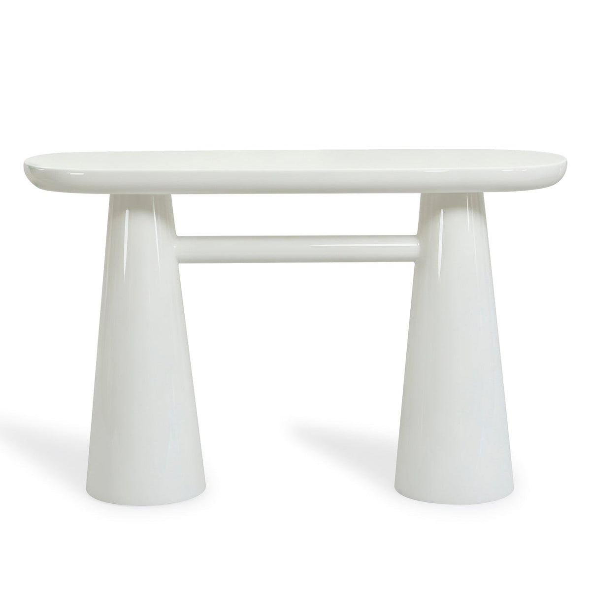 TOV Furniture Baila Cream Glossy Lacquer Console Table