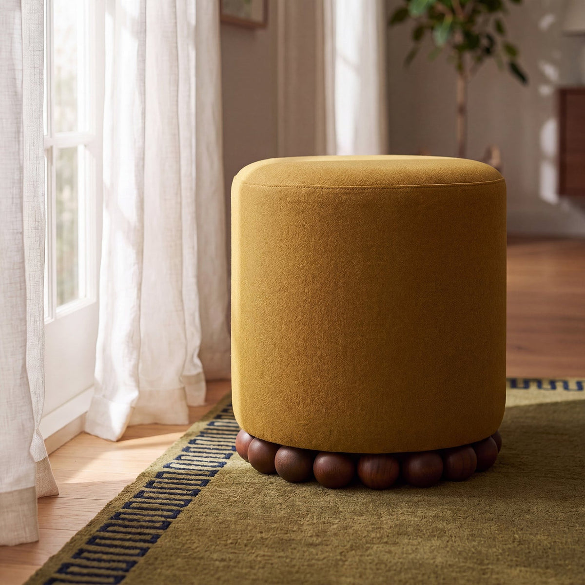 TOV Furniture Dex Amber Ottoman