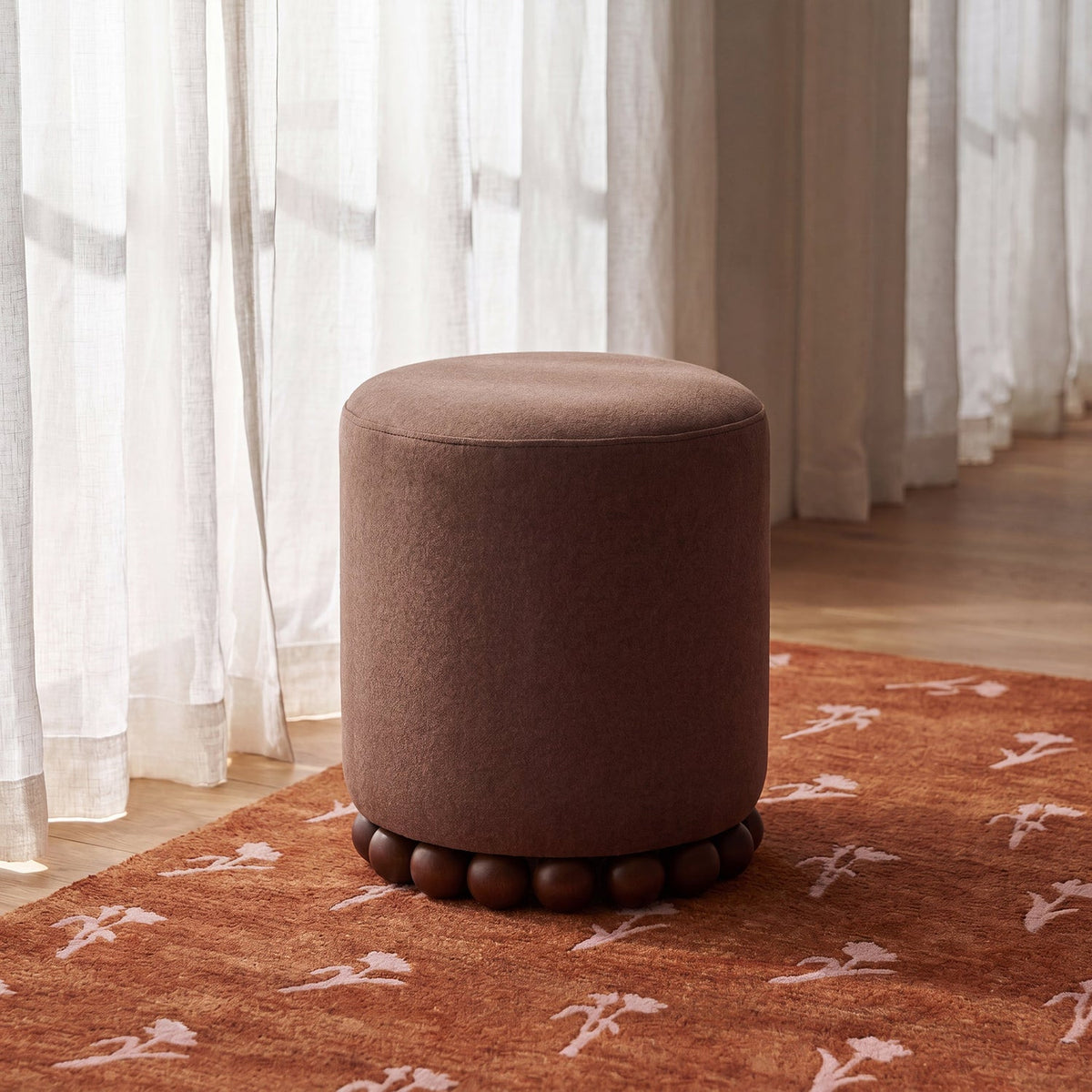 TOV Furniture Dex Chocolate Brown Ottoman