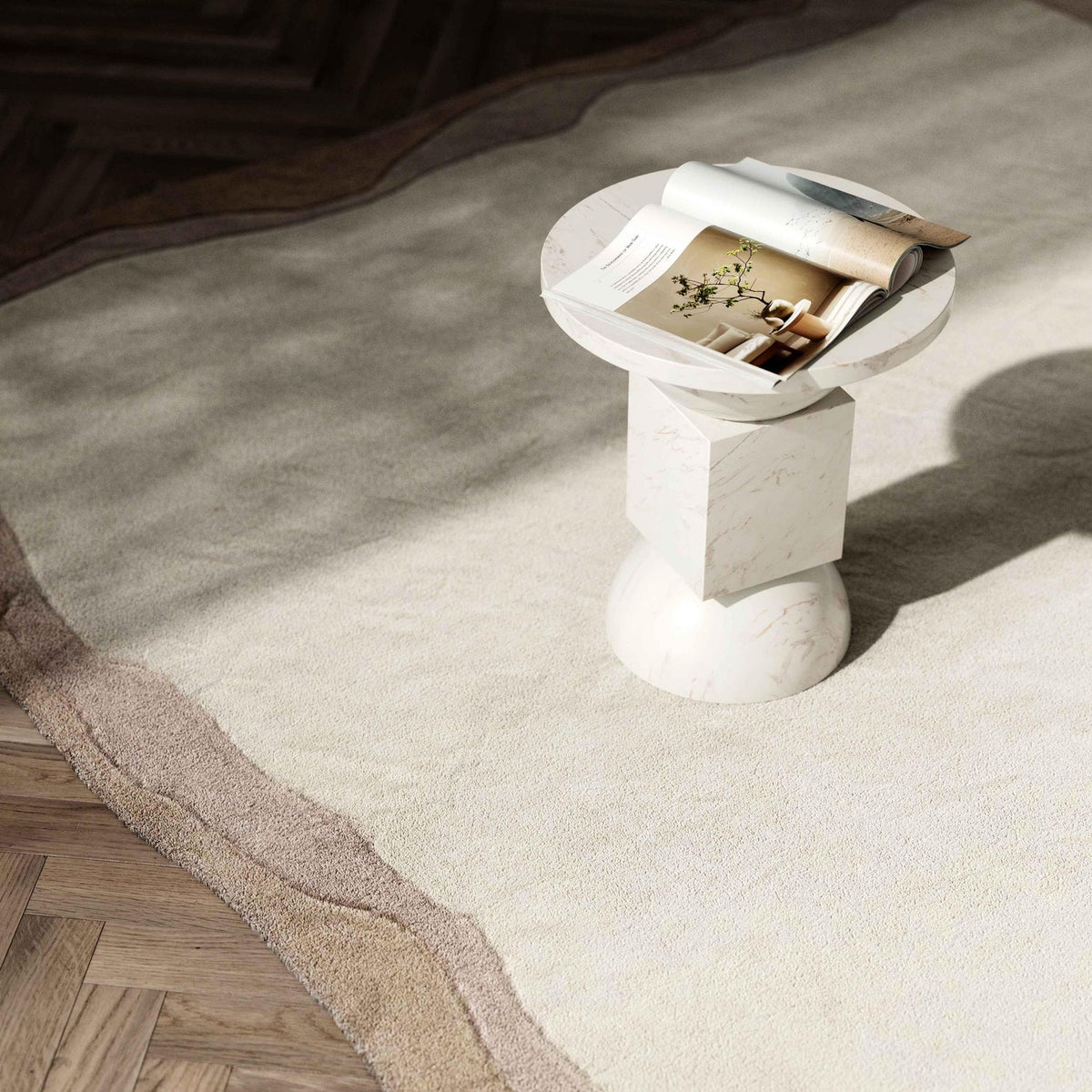TOV Furniture Tarba Tan Rectangular Floor Rug