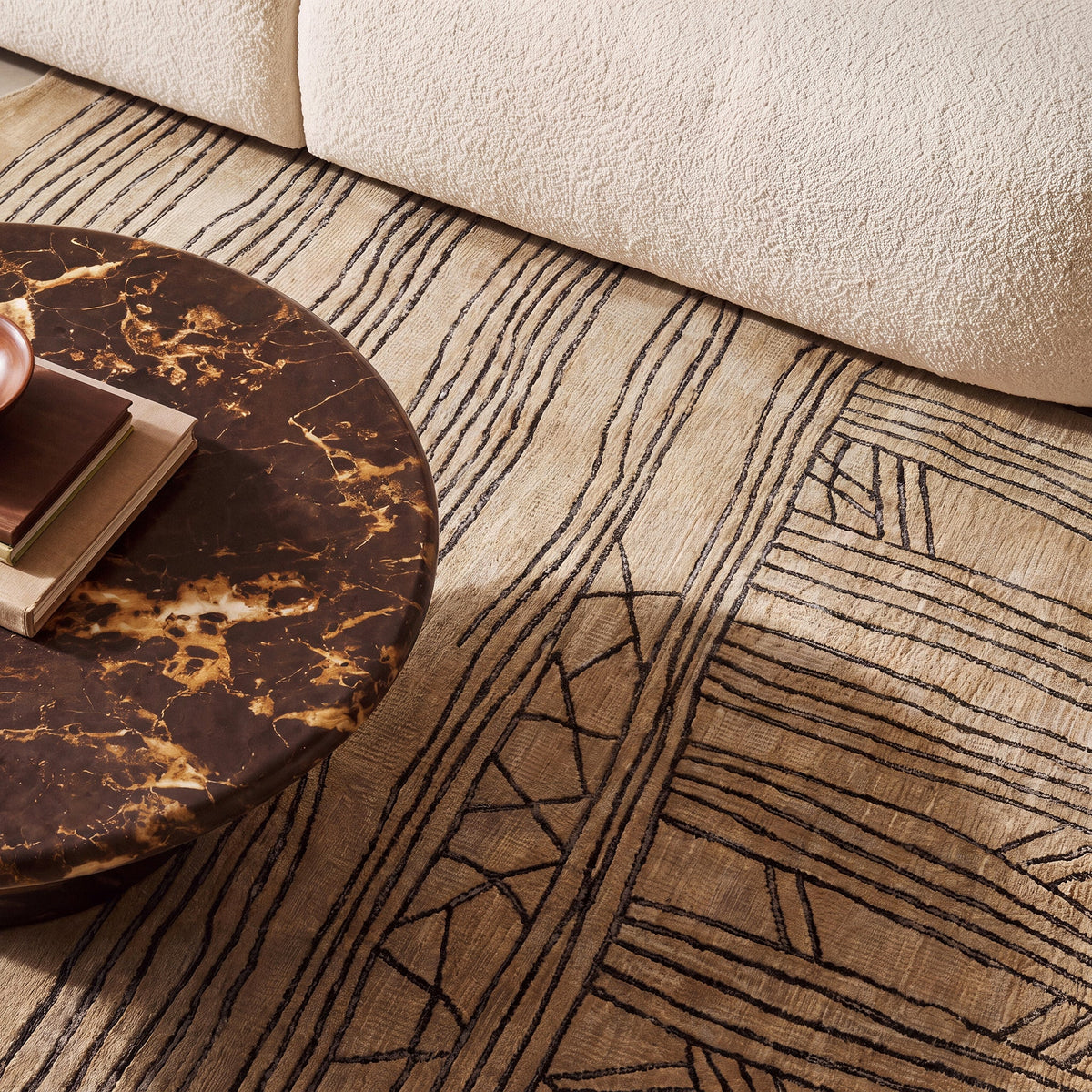 TOV Furniture Daphne Natural Hand Tufted Wool Area Rug in natural wool, primary product view