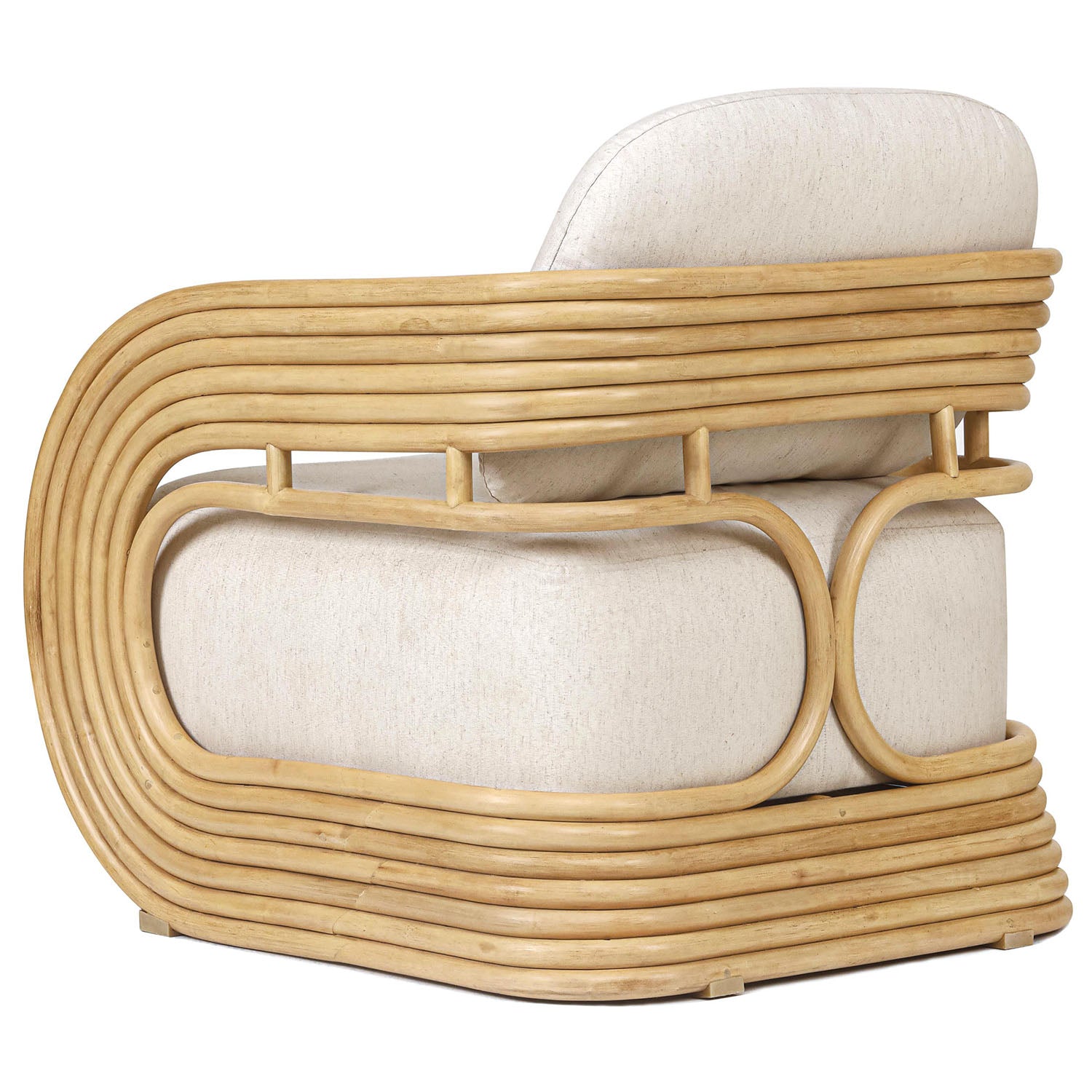 TOV Furniture Lauretta Cream and Natural Rattan Accent Chair