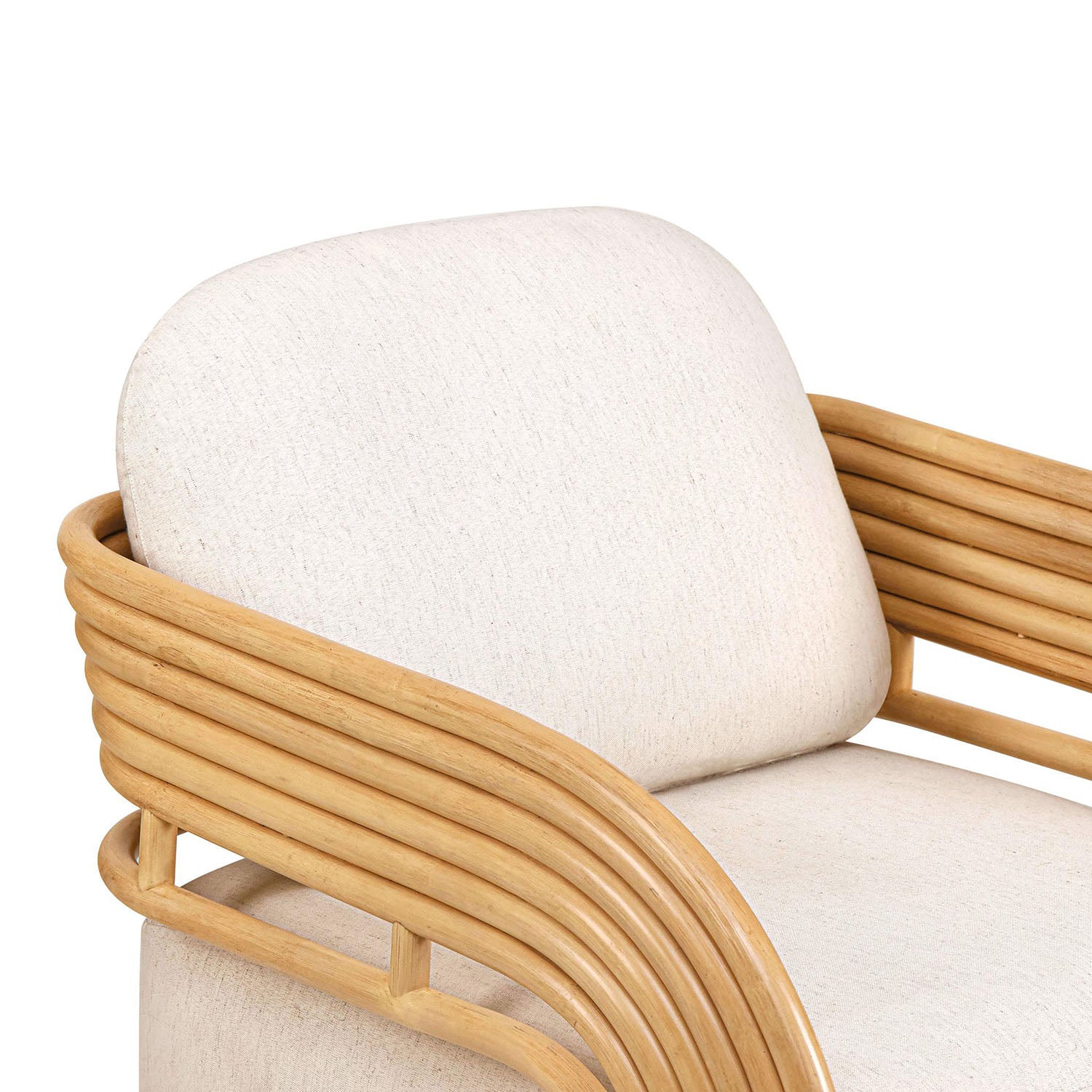TOV Furniture Lauretta Cream and Natural Rattan Accent Chair