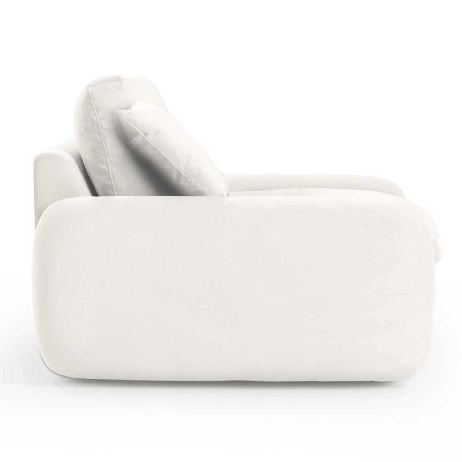 Rachelle boucle and velvet lounge chair, angled view from above