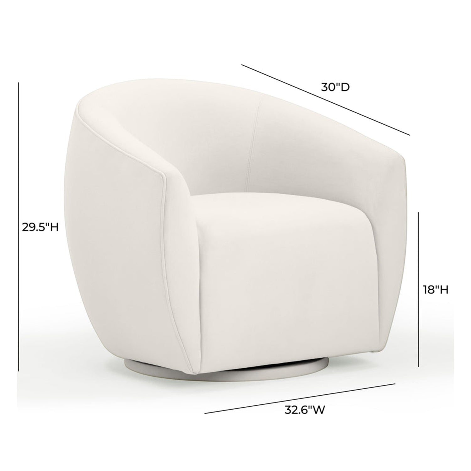TOV Furniture Jordan Velvet Swivel Chair full chair angle