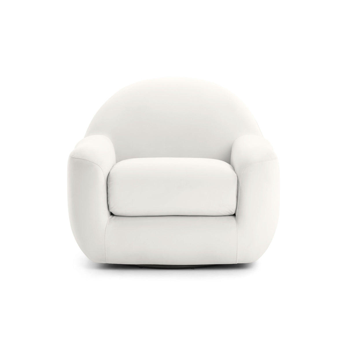 TOV Furniture Tiago Performance Velvet Swivel Accent Chair in cream performance velvet, primary product view