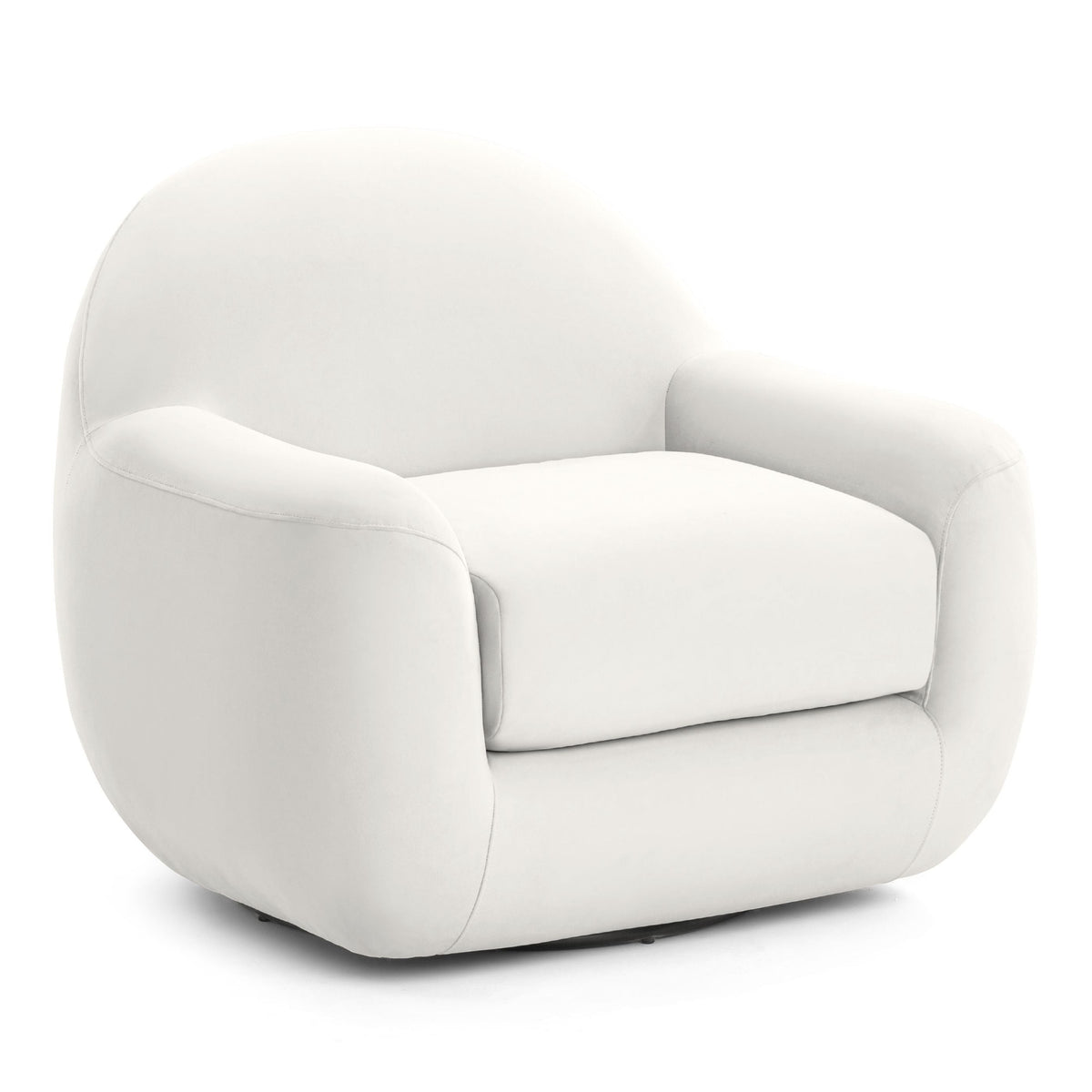 TOV Furniture Tiago Cream Performance Velvet Swivel Chair