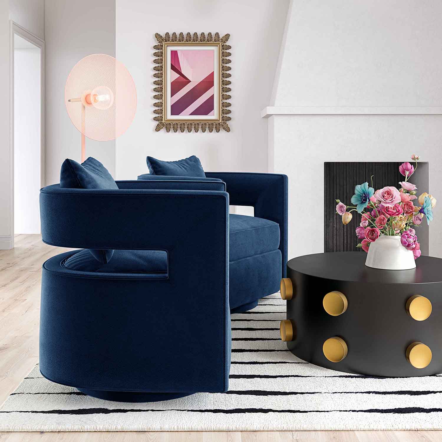 TOV Furniture Kennedy Swivel Chair