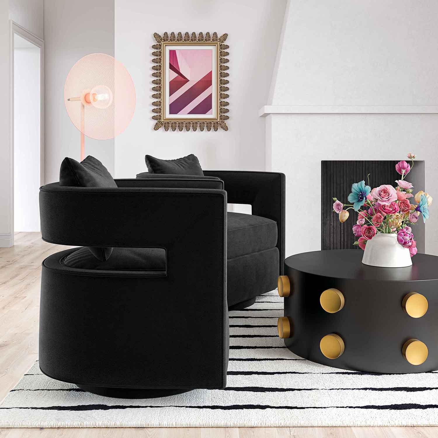 TOV Furniture Kennedy Swivel Chair