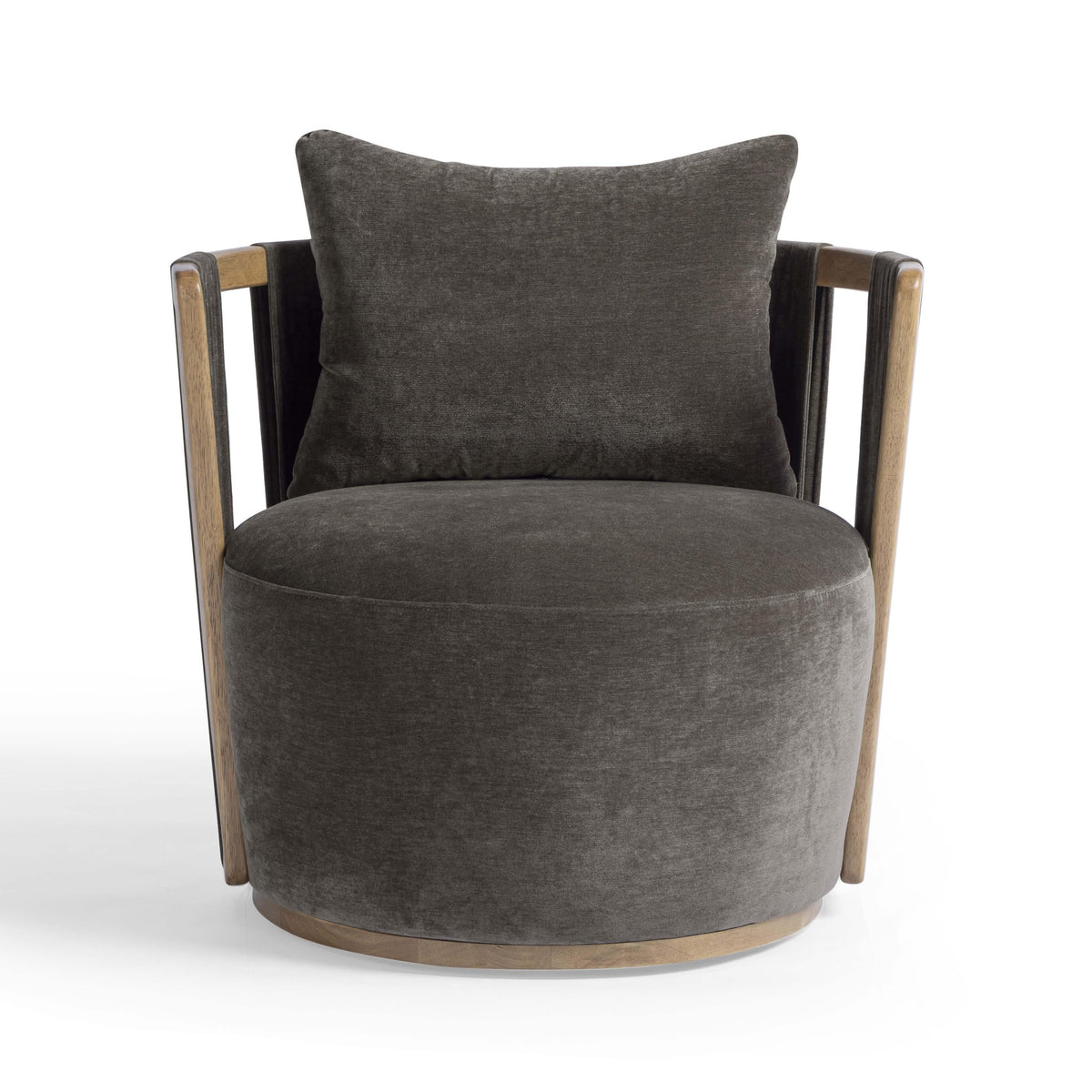 TOV Furniture Paolo Storm Gray Upcycled Swivel Accent Chair