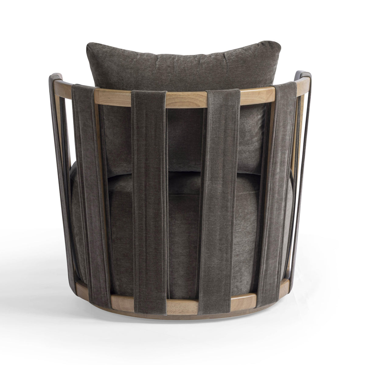 TOV Furniture Paolo Storm Gray Upcycled Swivel Accent Chair