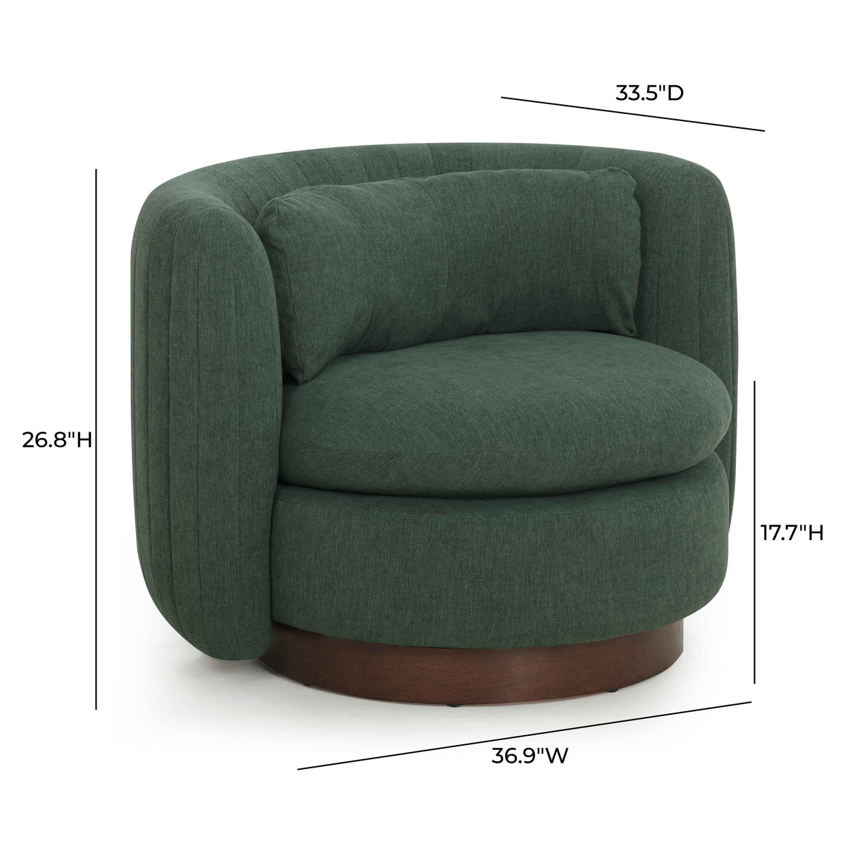TOV Furniture Nura Green Chenille Swivel Chair