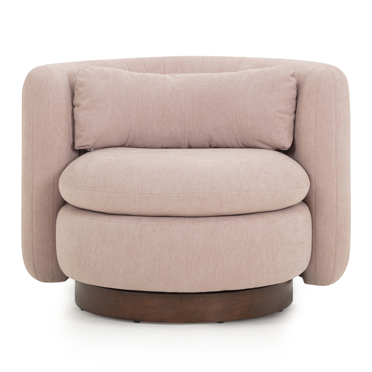 TOV Furniture Nura Pink Chenille Swivel Chair