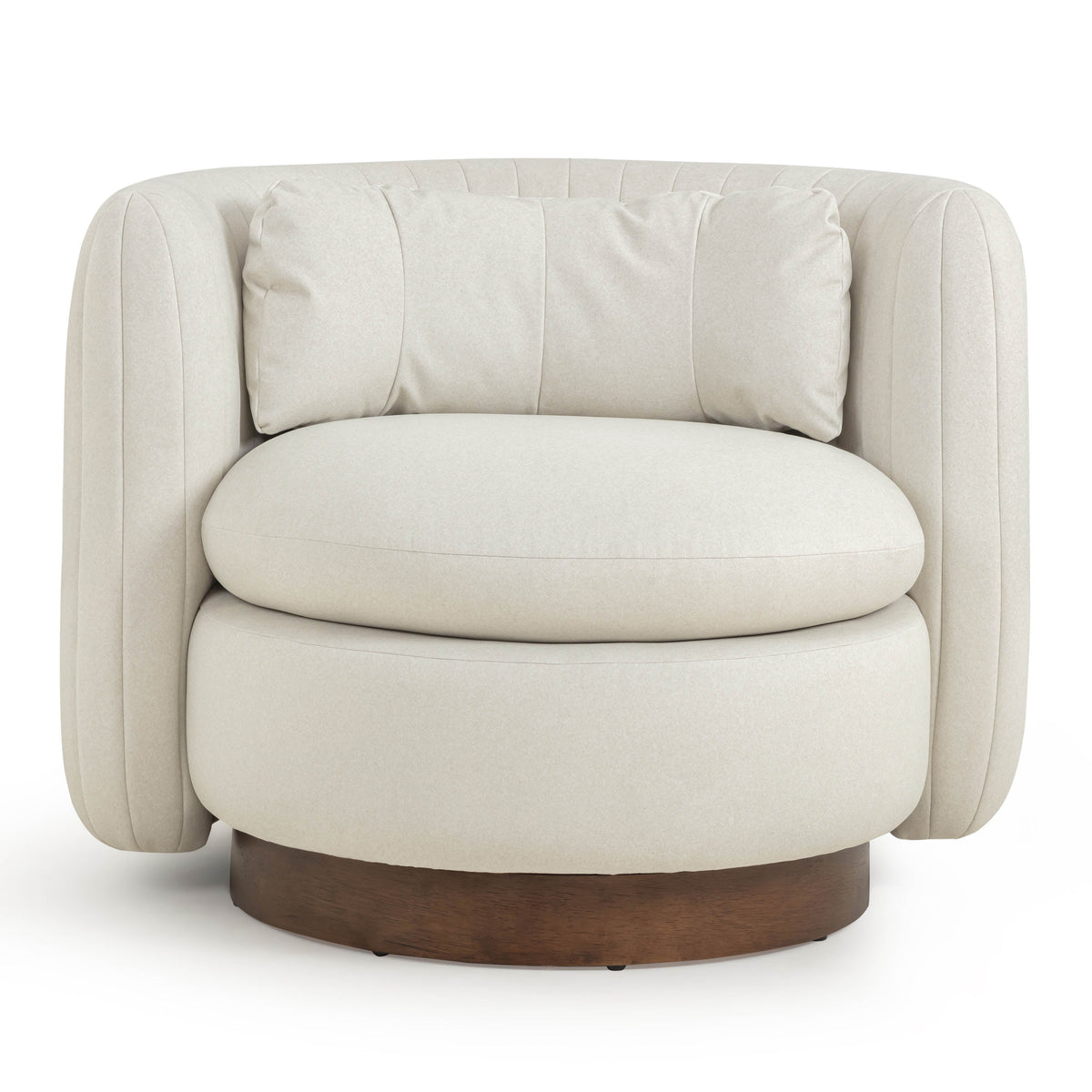 TOV Furniture Nura Cream Performance Vegan Mohair Swivel Chair
