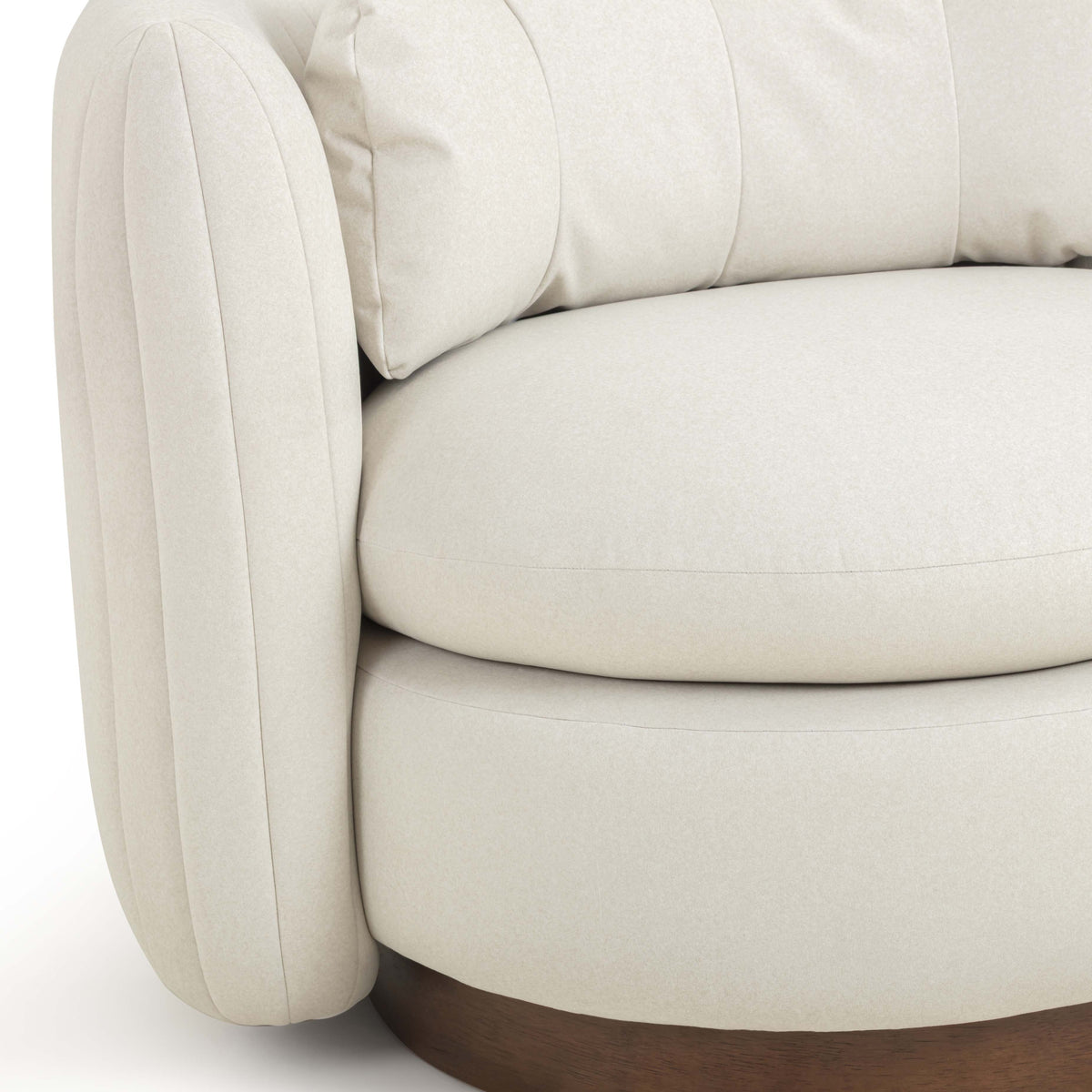 TOV Furniture Nura Cream Performance Vegan Mohair Swivel Chair
