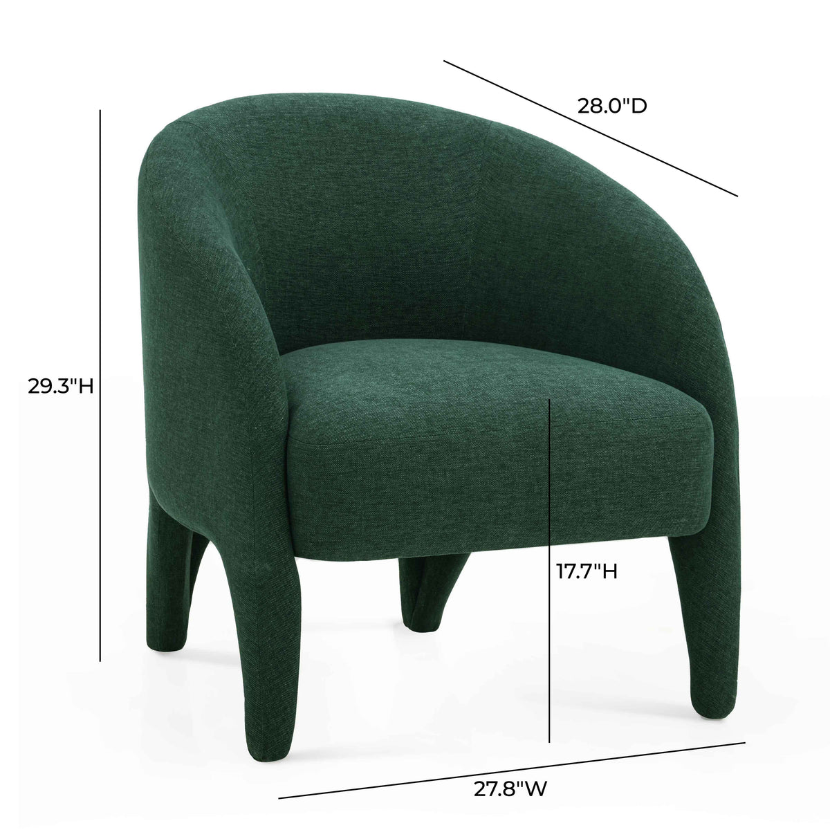 TOV Furniture Kris Forest Green Chenille Accent Chair