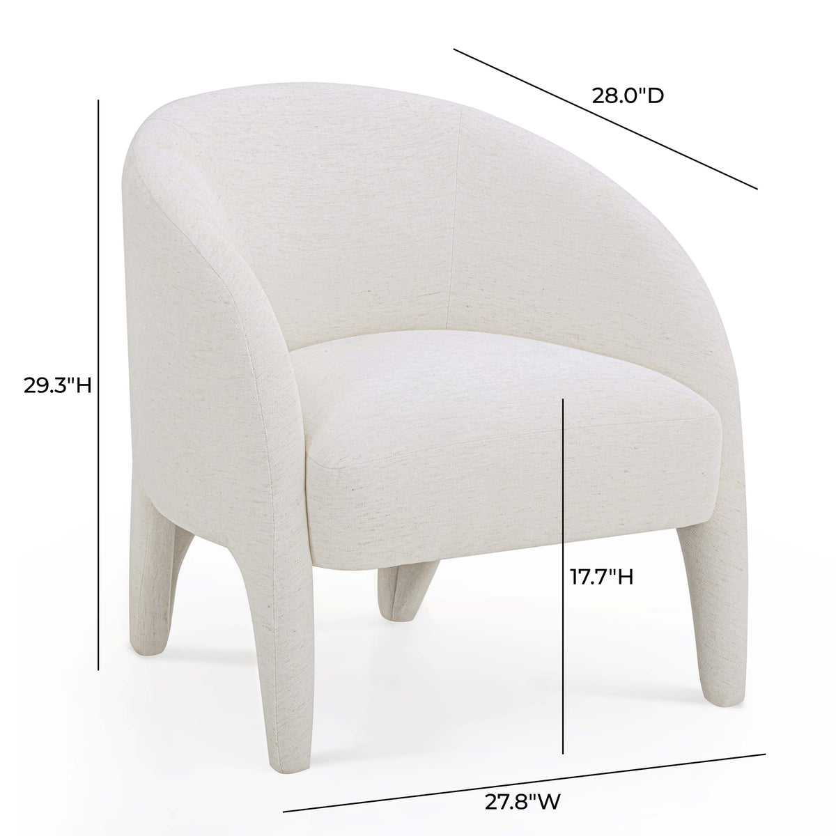 TOV Furniture Kris Cream Chenille Accent Chair