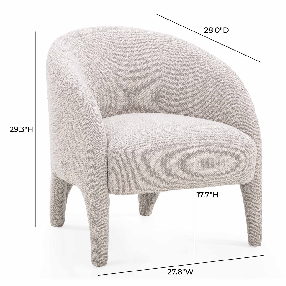 TOV Furniture Kris Warm Grey Performance Boucle Accent Chair