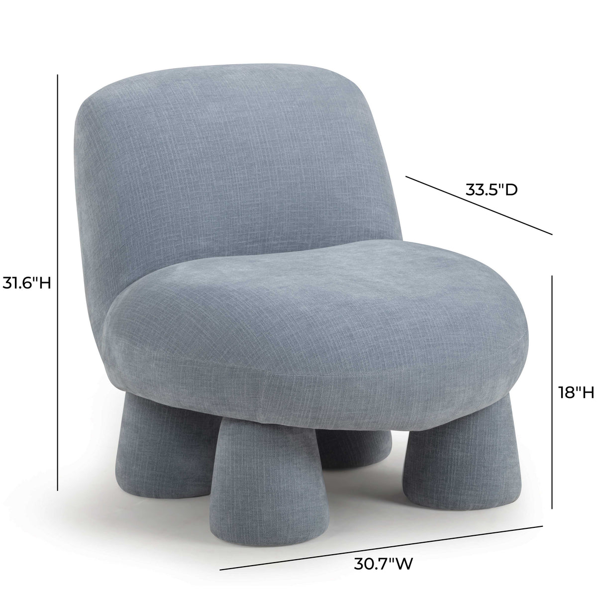 TOV Furniture Stomp Blue Upcycled Performance Chenille Accent Chair