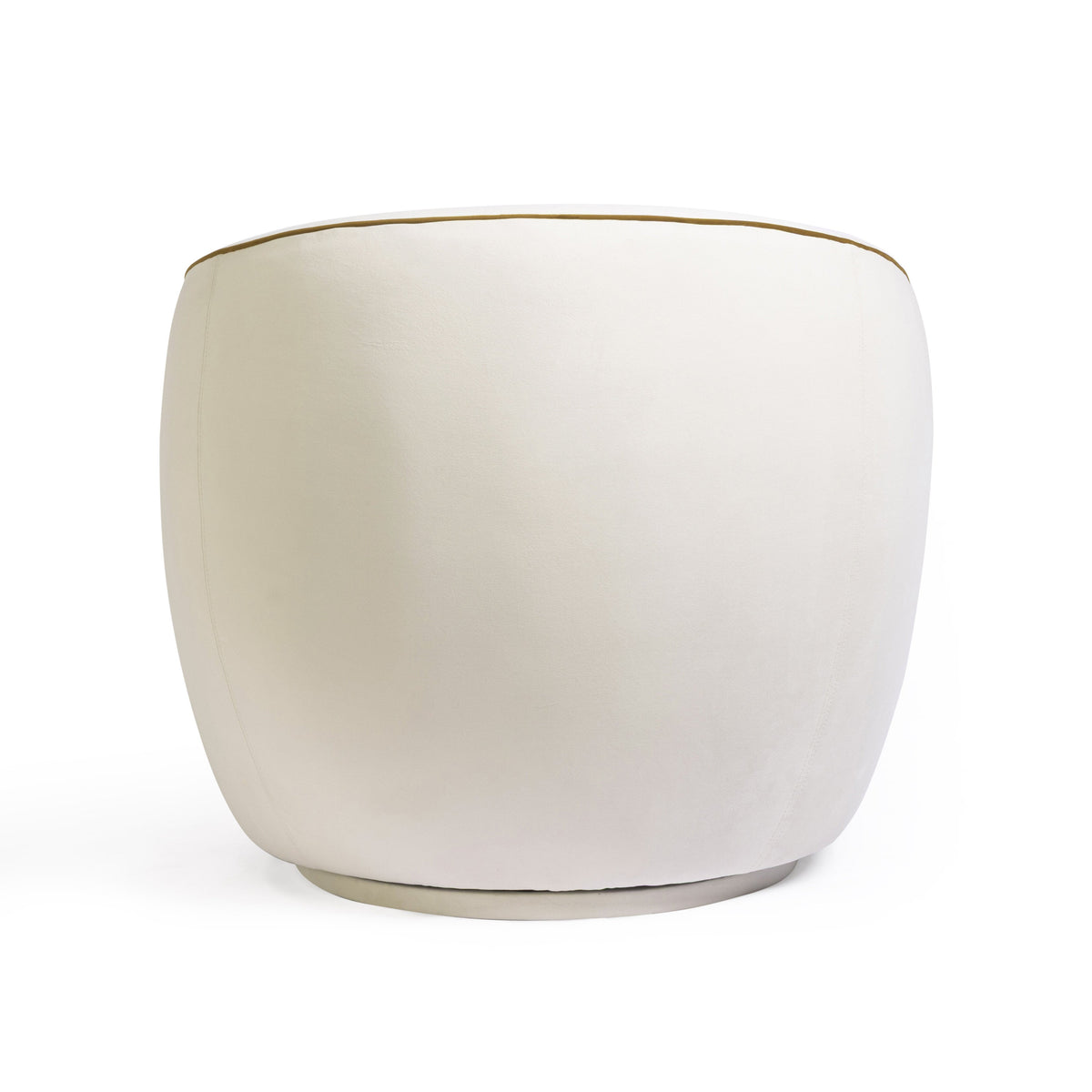 TOV Furniture Jordan Cream Contrast Piping Performance Velvet Swivel Chair