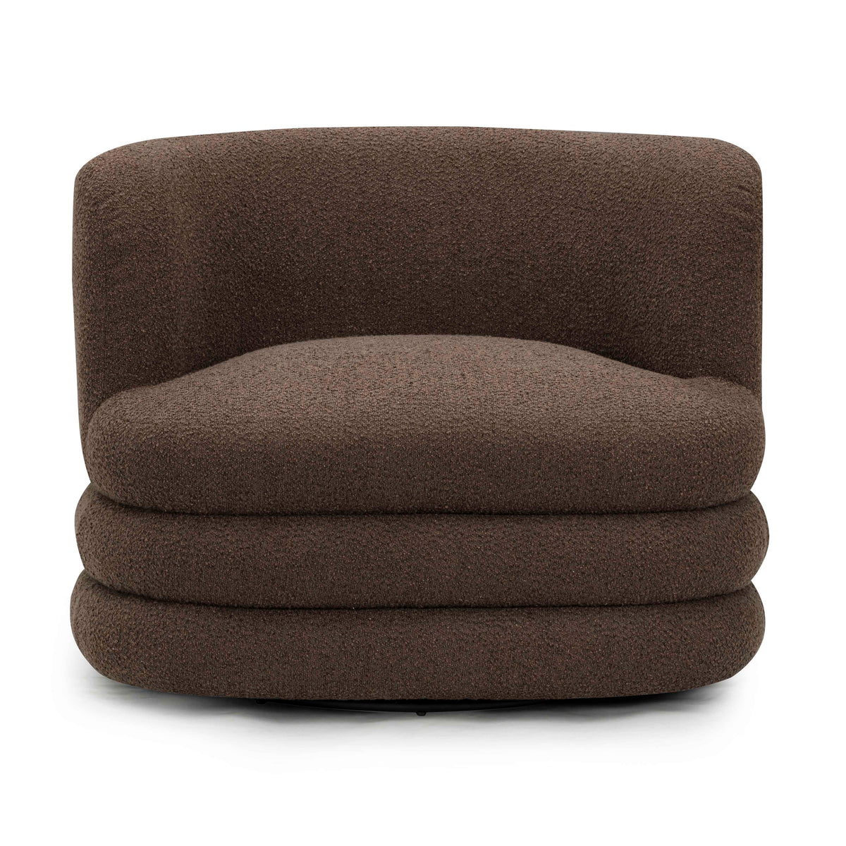 TOV Furniture Astor Brown Performance Boucle Swivel Hotel Lounge Chair