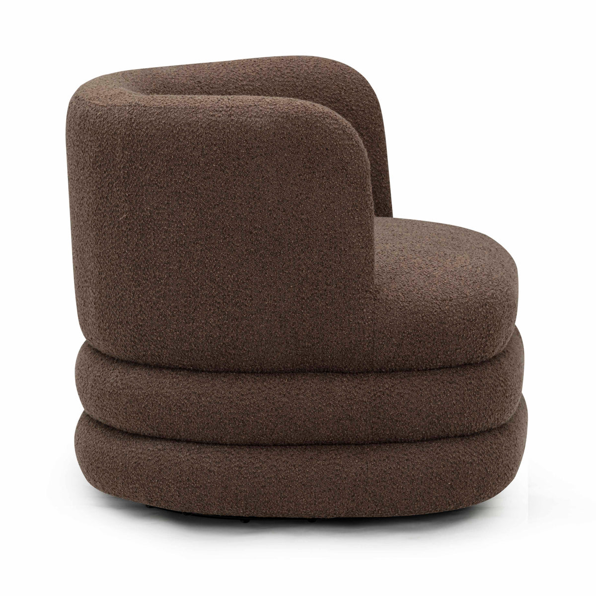 TOV Furniture Astor Brown Performance Boucle Swivel Hotel Lounge Chair