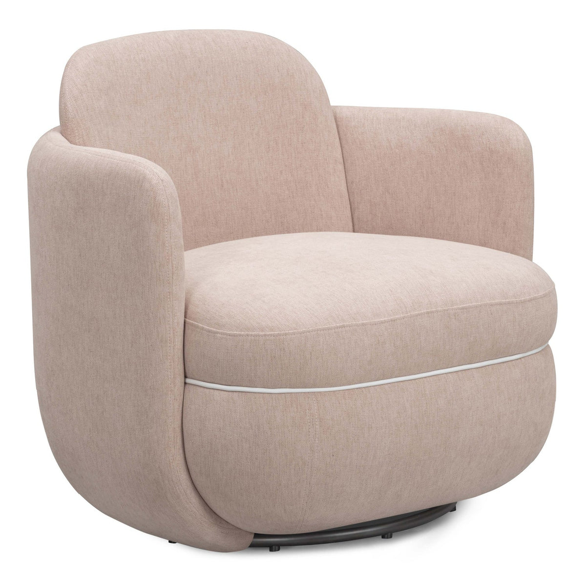 TOV Furniture Wolfie Pink Performance Chenille Swivel Chair