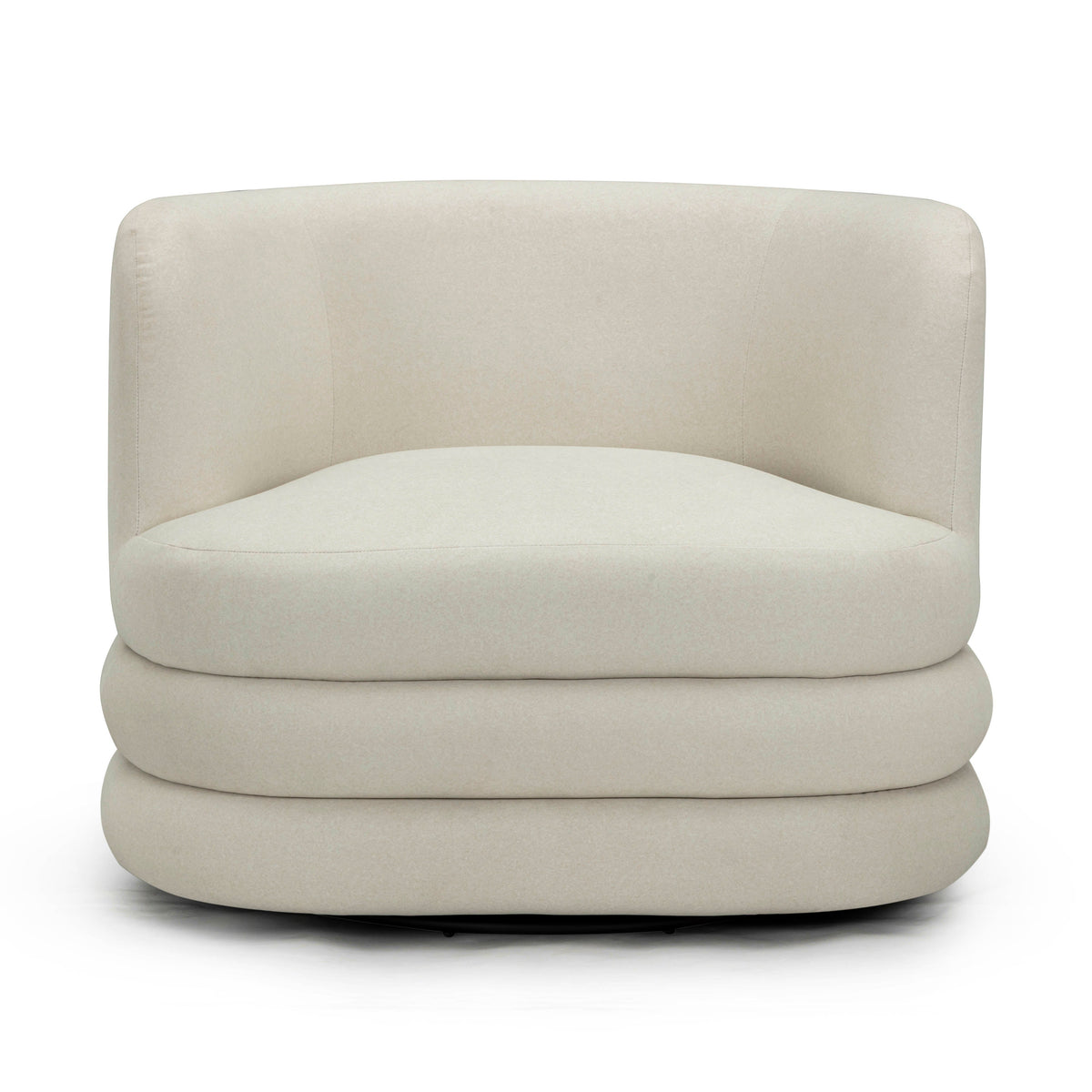 TOV Furniture Astor Cream Performance Faux Mohair Swivel Lounge Chair