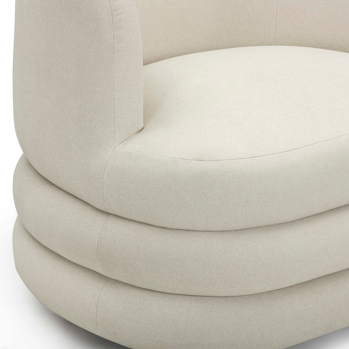 TOV Furniture Astor Cream Performance Faux Mohair Swivel Lounge Chair