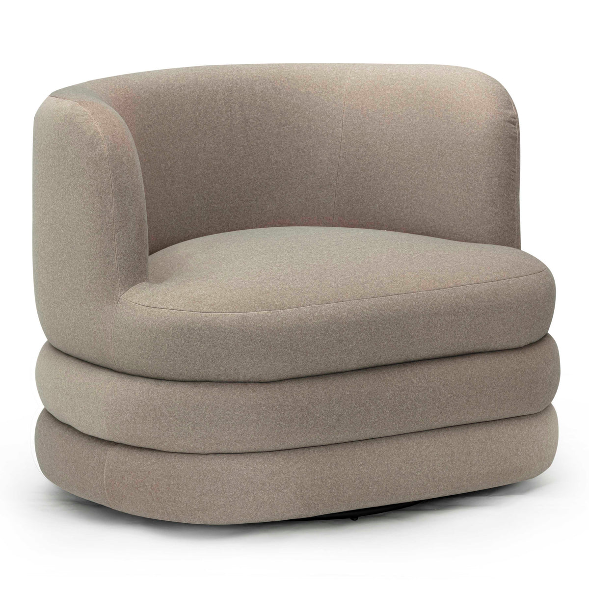 TOV Furniture Astor Taupe Performance Faux Mohair Swivel Lounge Chair in taupe performance faux mohair, primary product view