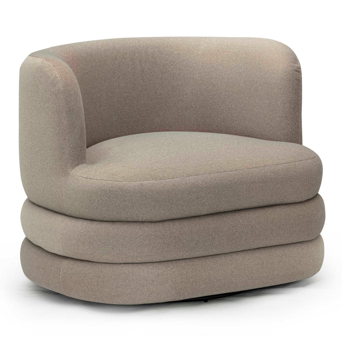 TOV Furniture Astor Taupe Performance Faux Mohair Swivel Lounge Chair in taupe performance faux mohair, primary product view