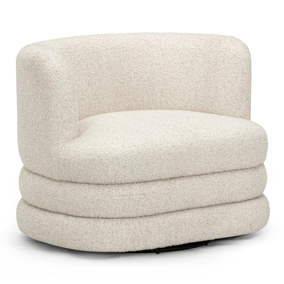 TOV Furniture Astor Cream Performance Boucle Swivel Lounge Chair in cream performance boucle, primary product view