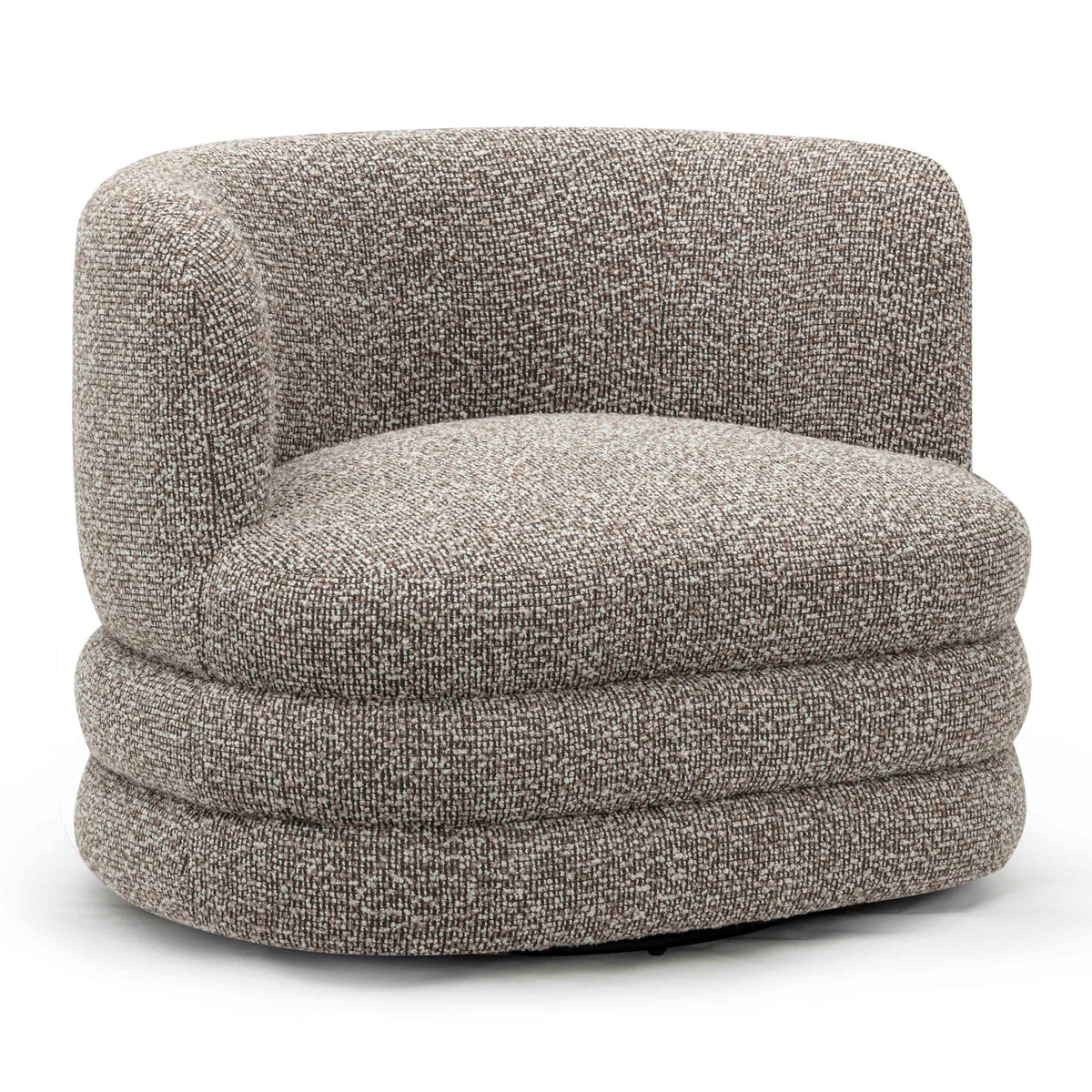 TOV Furniture Astor Heathered Grey Performance Boucle Swivel Lounge Chair in heathered grey boucle, primary product view