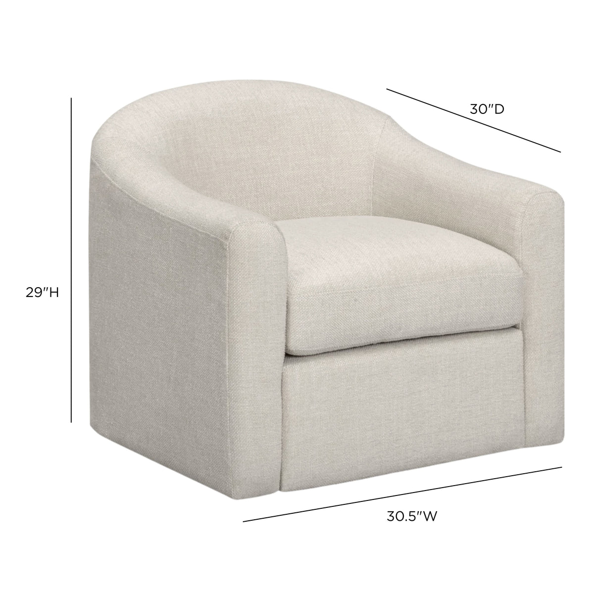 TOV Furniture Thao Cream Basketweave Swivel Chair