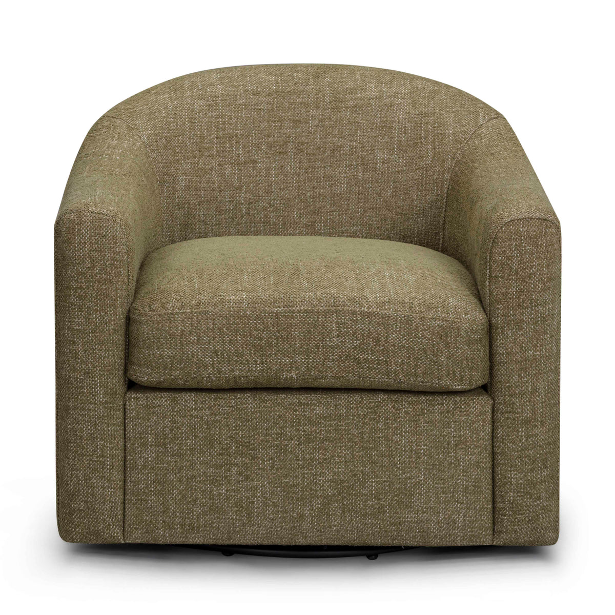 TOV Furniture Thao Basketweave Swivel Accent Chair in green fabric, primary product view