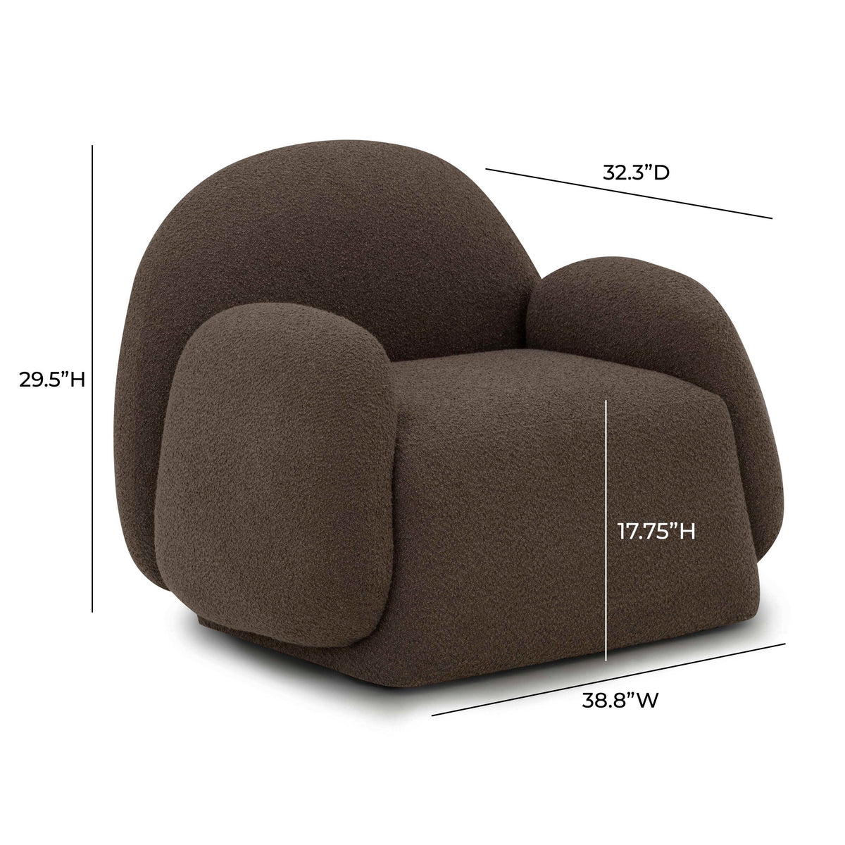 TOV Furniture Marius Brown Boucle Accent Chair