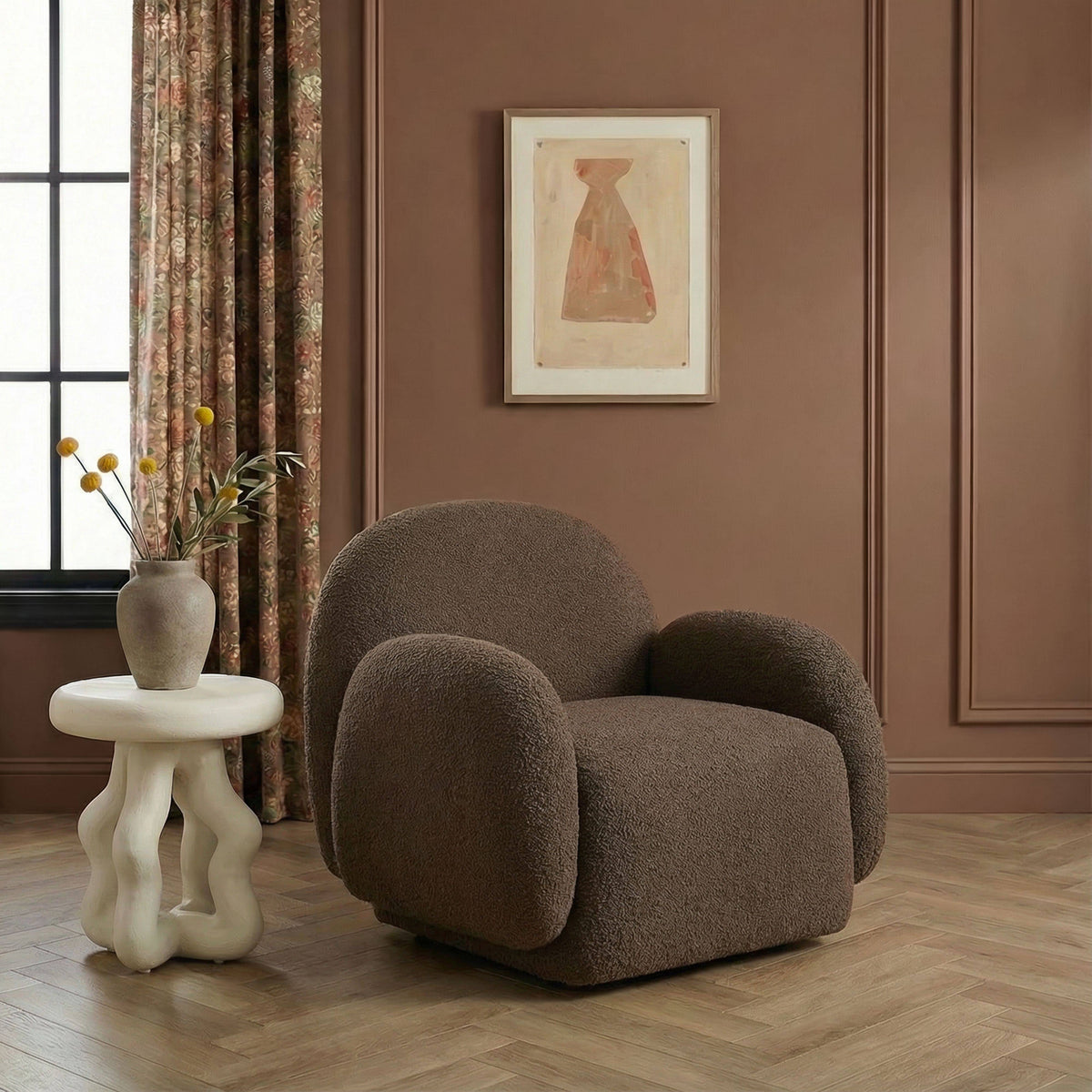 TOV Furniture Marius Brown Boucle Accent Chair