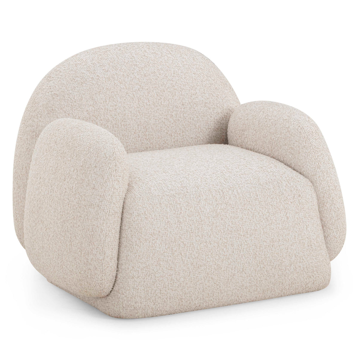 TOV Furniture Marius Cream Boucle Accent Chair in cream boucle upholstery, primary product view