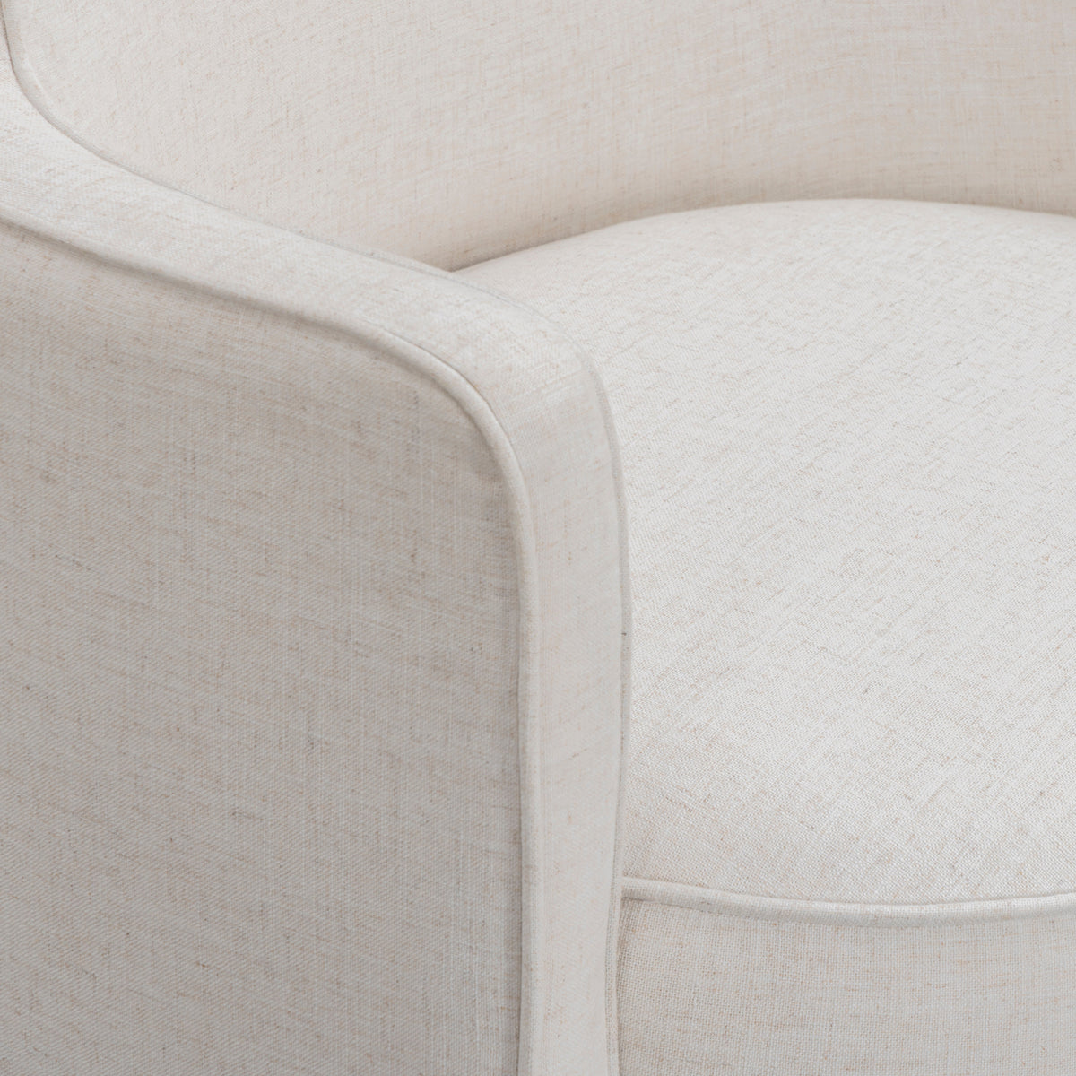 TOV Furniture Passe Cream Upcycled Performance Linen Swivel Accent Chair