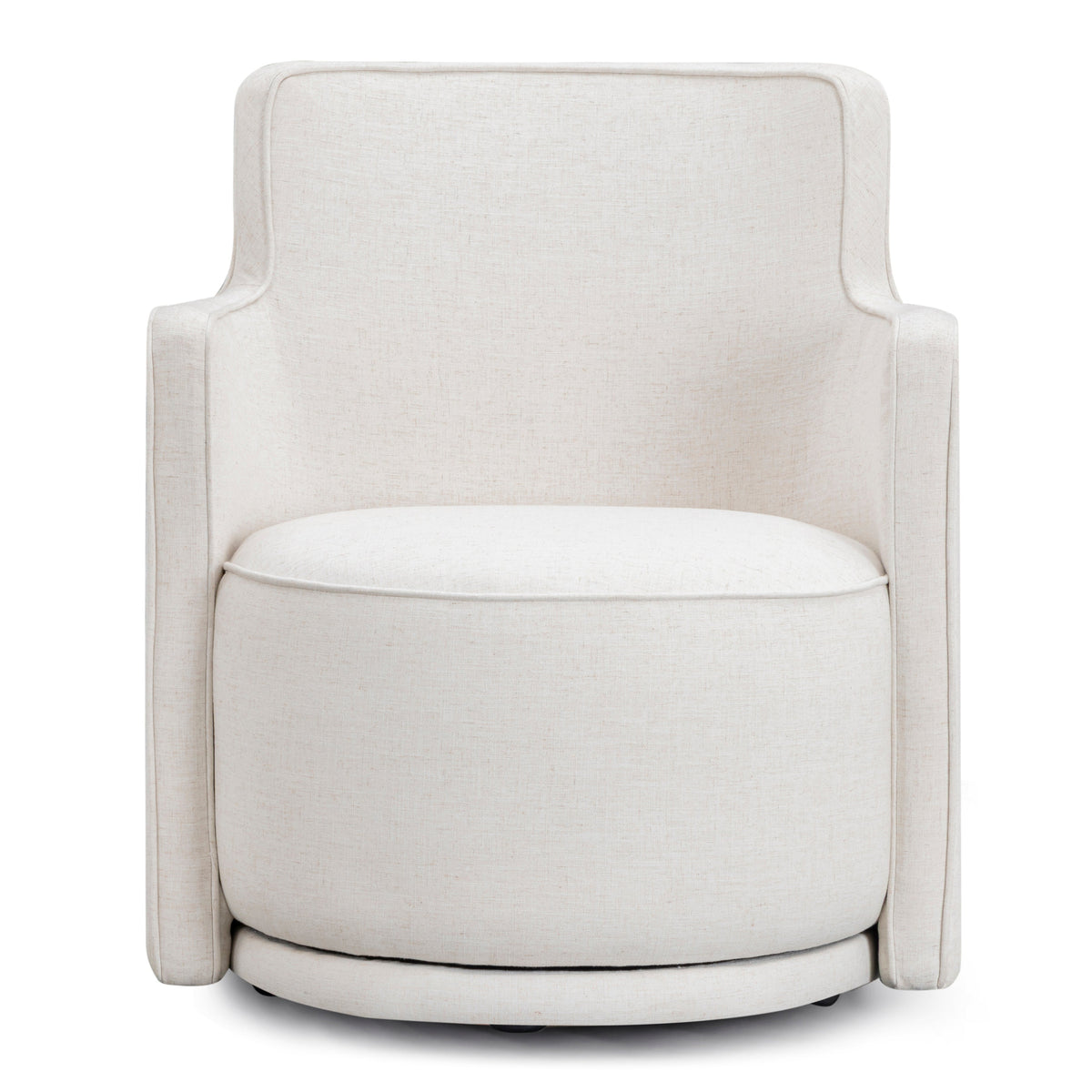 TOV Furniture Passe Cream Upcycled Performance Linen Swivel Accent Chair