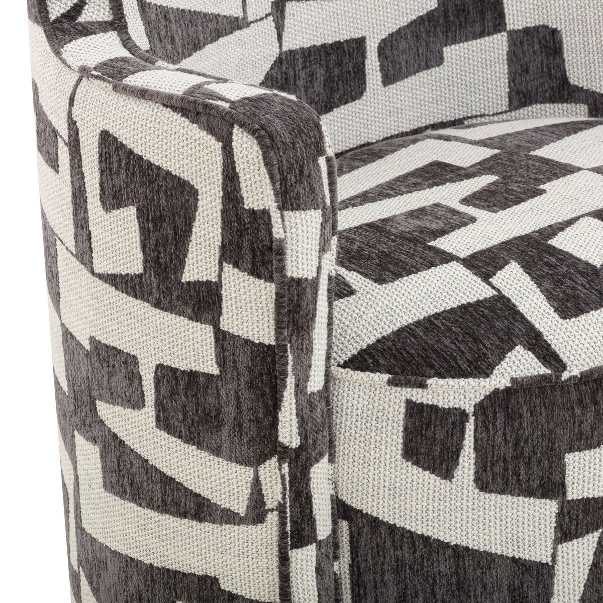 TOV Furniture Passe Black Performance Jacquard Swivel Accent Chair