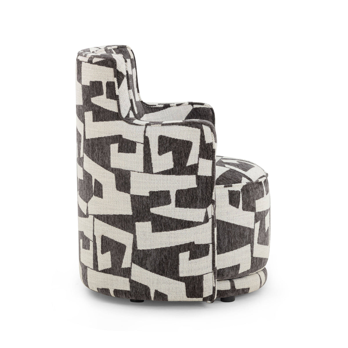 TOV Furniture Passe Black Performance Jacquard Swivel Accent Chair