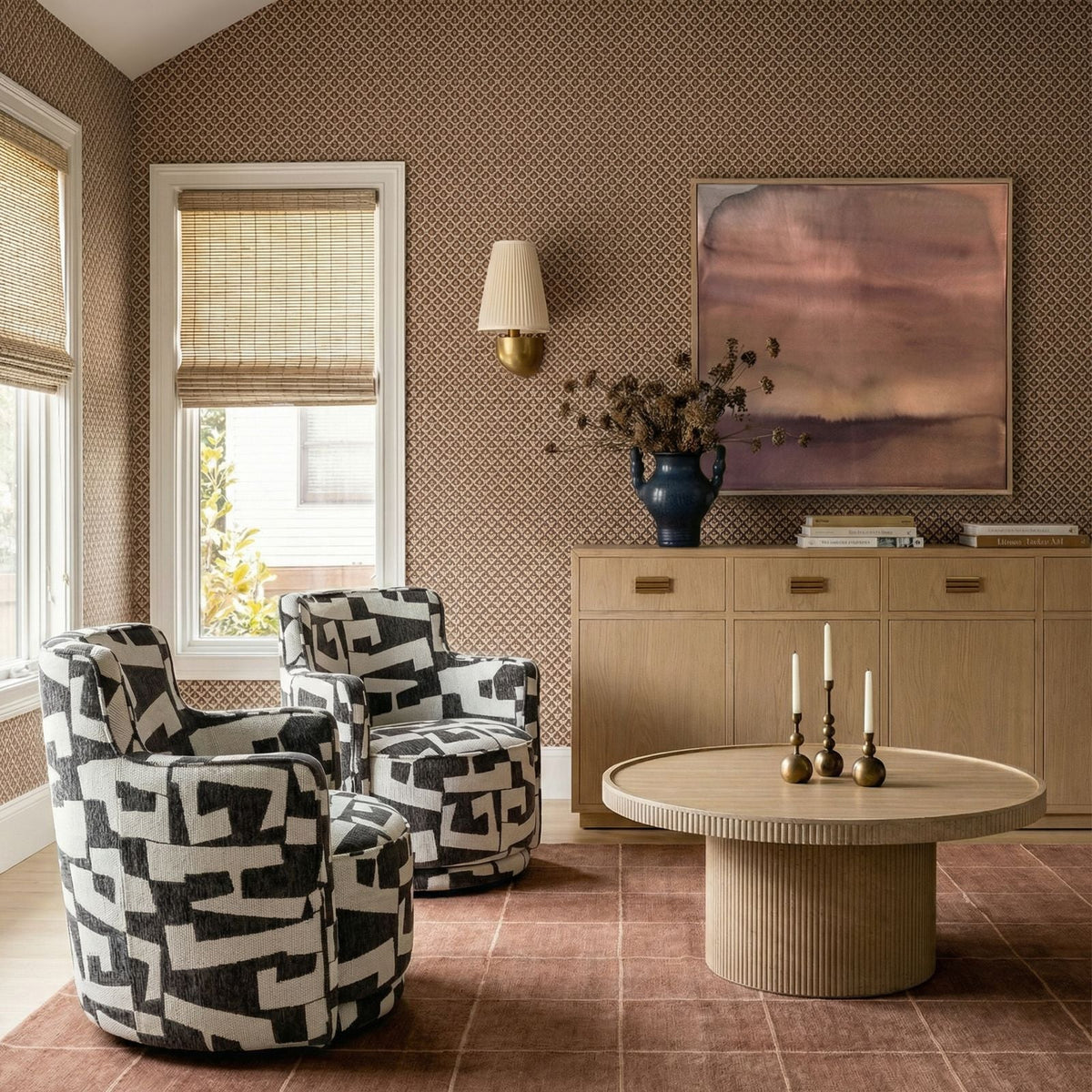 TOV Furniture Passe Black Performance Jacquard Swivel Accent Chair