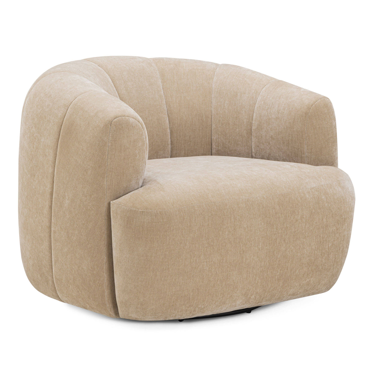 TOV Furniture Jasmine Oat Upcycled Basketweave Swivel Chair in Oat Fabric, primary product view